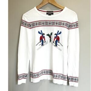 Lands' End Christmas Sweater Size Medium (10-12)‎ 100% Supima Cotton